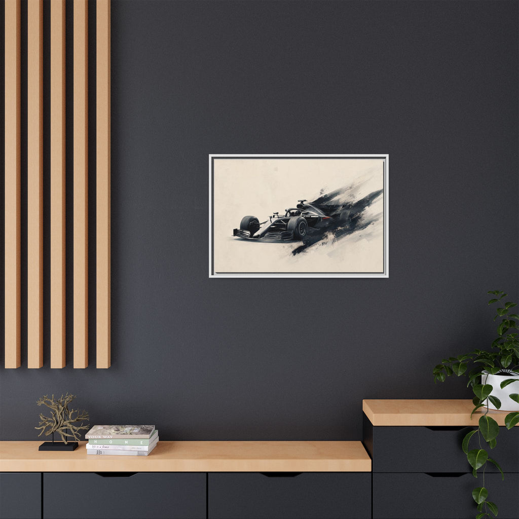 Formula One Race Car Canvas Print — Framed Matte Motorsport Wall Art